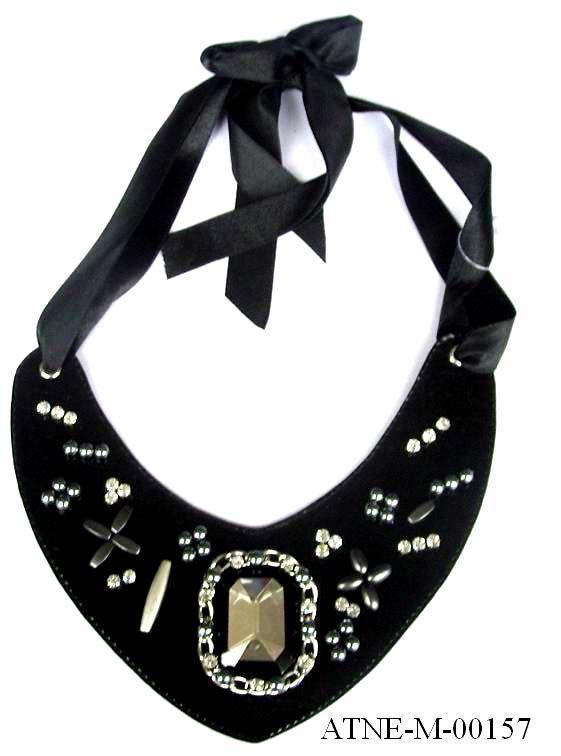 Mixed different beads& stones leather necklace 4