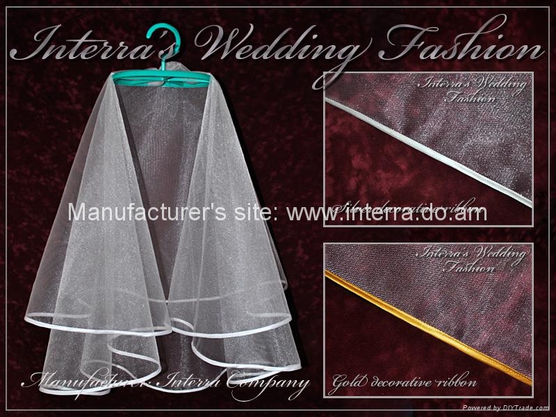 Red and white wedding veils from manufacturer Red and white wedding veils from manufacturer