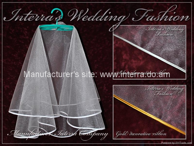 Red and white wedding veils from manufacturer