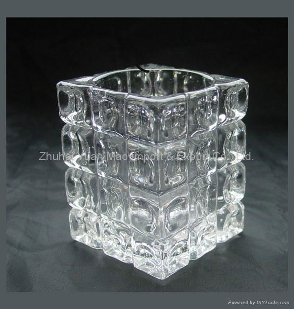 Lead crystal glass candle holder