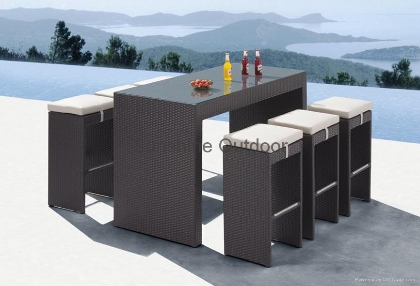 Patio Bistro Set - Rattan Bar table and chair - FO-U01 - Sunshine 