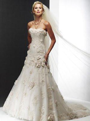 2011 new design white luxury embroidery wedding bridal dress with fishtail