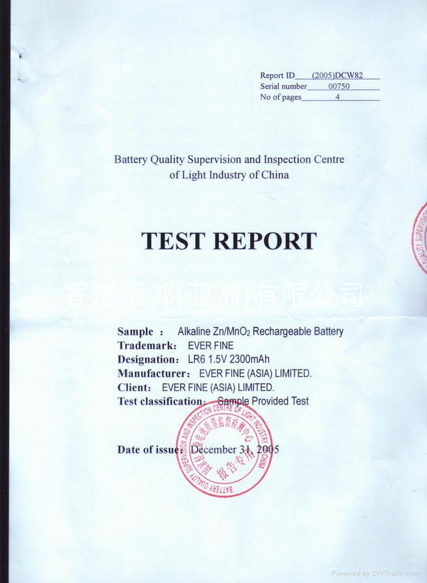 恒邦充电池英文检测报告1