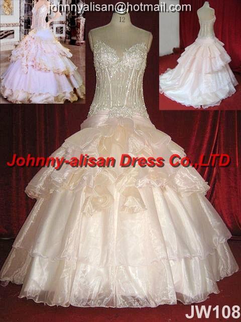 2010 Designer Embroidery Beaded Wedding dress bridal gown ball gown evening