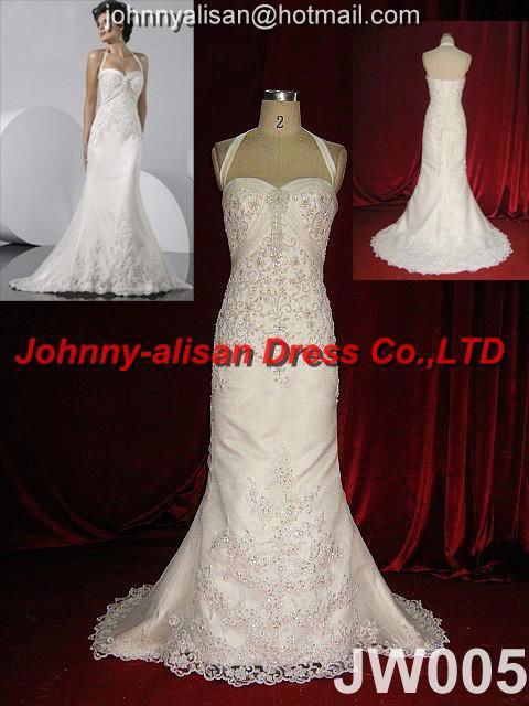 2010 Designer Organza Applique beaded Wedding Dress Bridal Gown