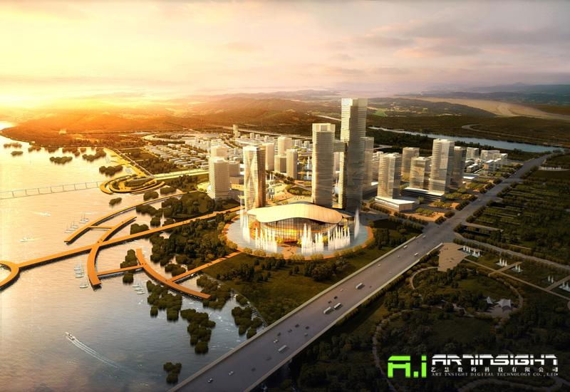 3D rendering - urban planning (China Services 
