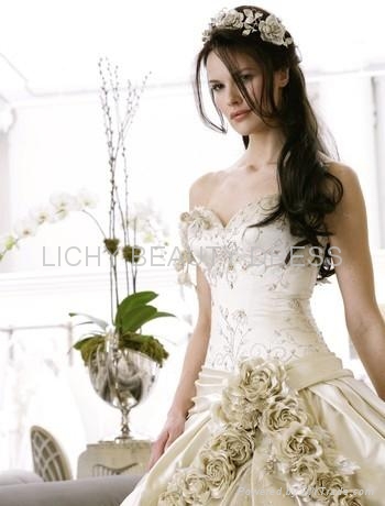 2011 Aline sleeveless elegant satin lace wedding dresses