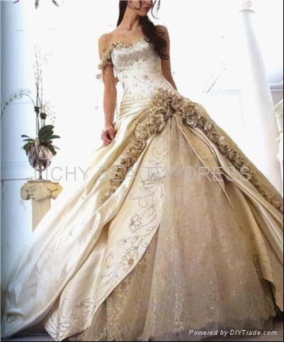 2011 Aline sleeveless elegant satin lace wedding dresses 3