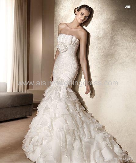 Wholesale 2011pronovias Alfil organza stapless flower wedding gown wedding Wholesale 2011pronovias Alfil organza stapless flower wedding gown wedding