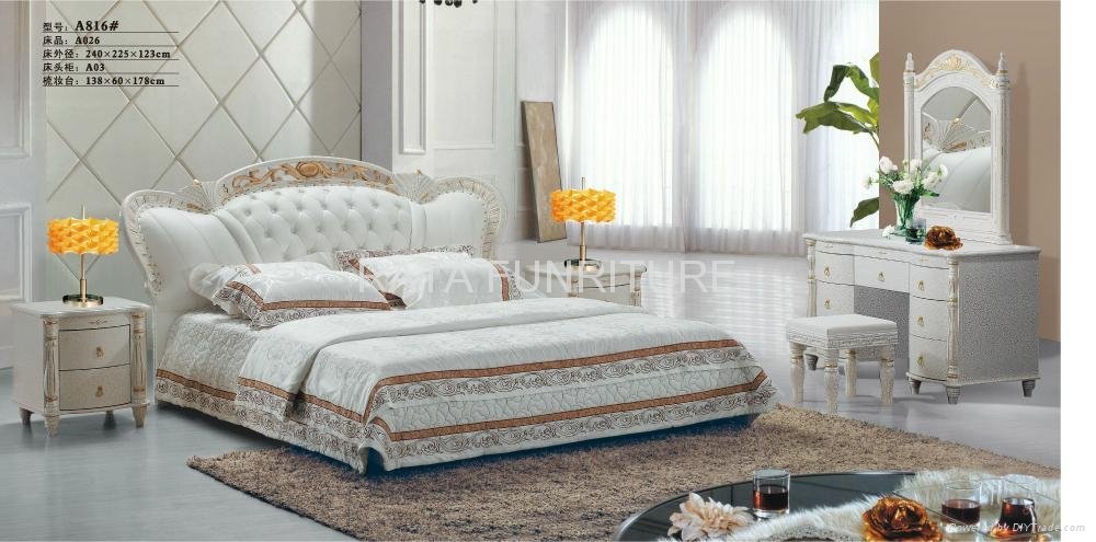 2012 new design sculptural soft genuine leather bed - 2012 A883 ...