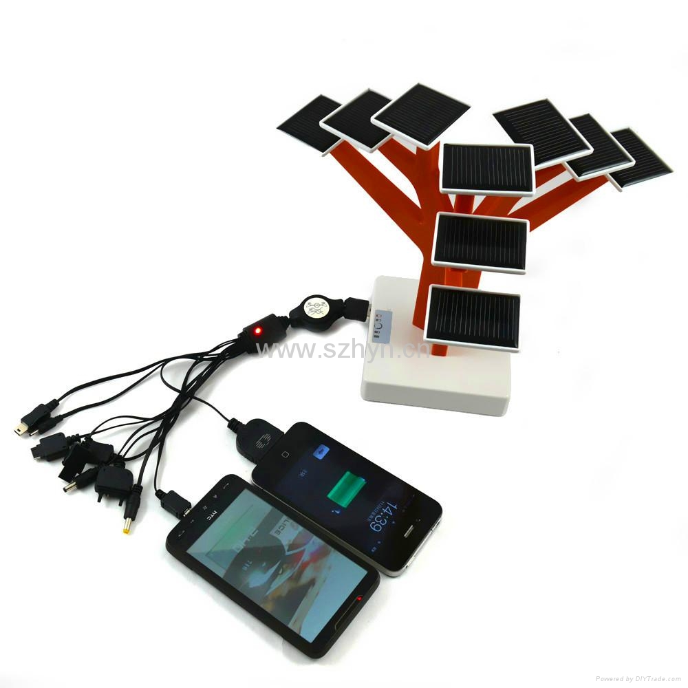 Home Christmas tree shape solar tree charger for iphone,cellphone and 