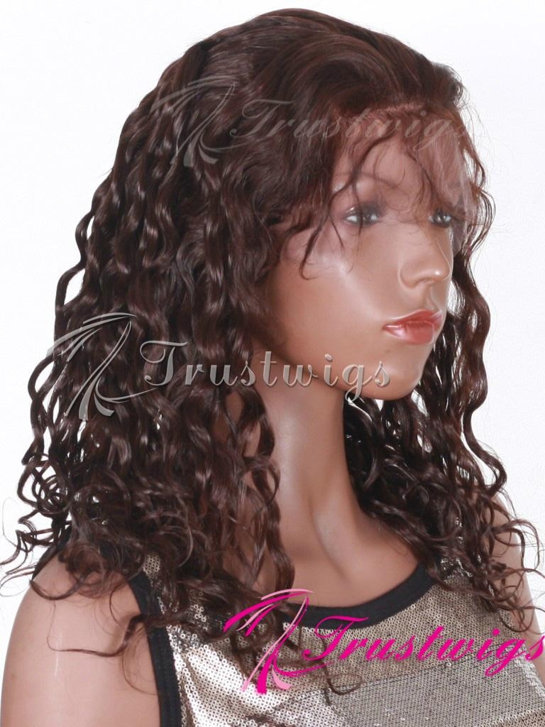 14inches #2 Dark Brown Spanish Indian Remy Hair Full Lace wig 1