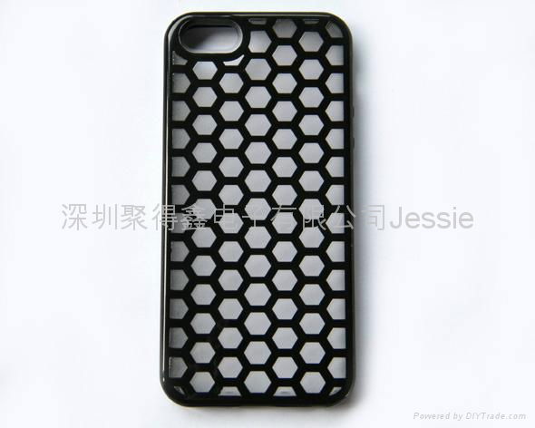 IPHONE 5 蜂窝网格双色手机保护壳TPU+PC -