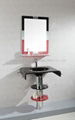 attractive simple design free standing - attractive_simple_design_free_standing_mirror_tempered_glass_basin