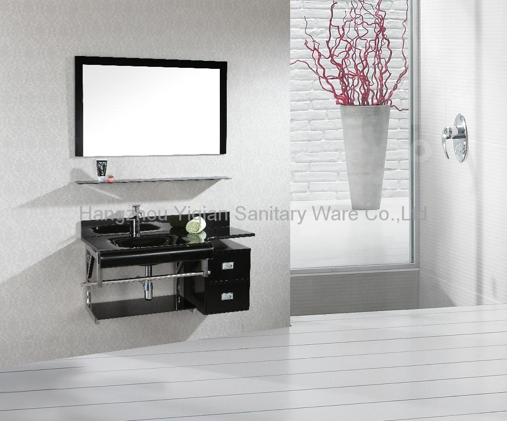 black fashion wall mounted tempered glass basin vanity - G009 black fashion wall mounted tempered glass basin vanity - G009