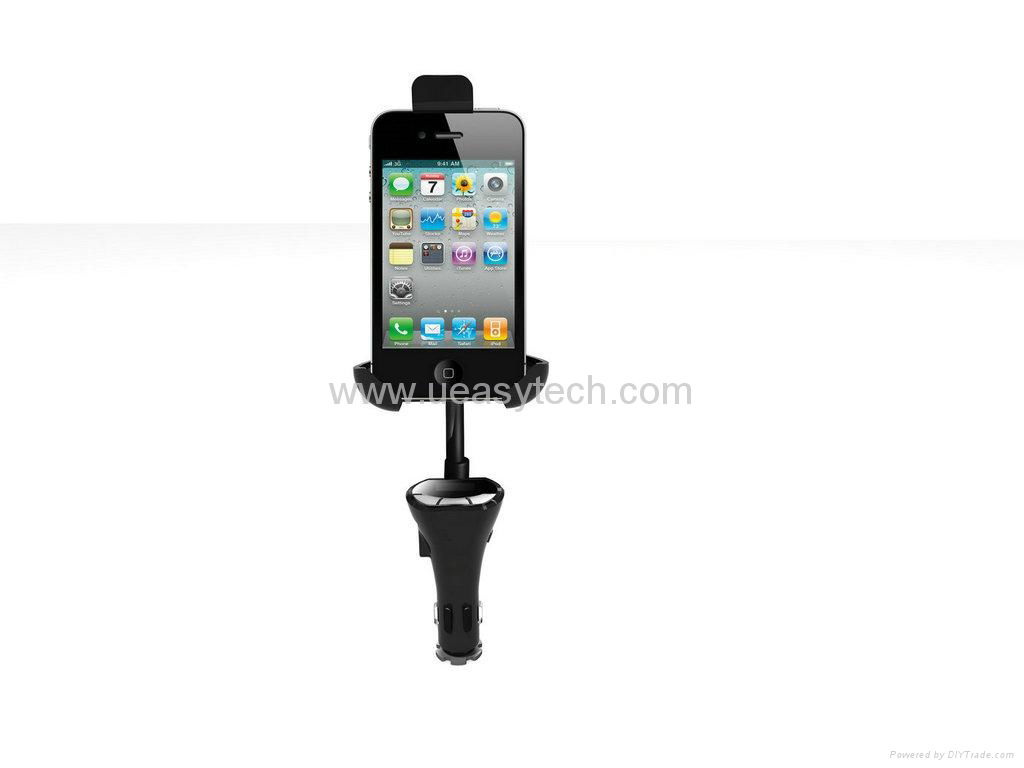 CAR USB CHARGER HOLDER WITH HANDFREE FM LED DISPLAY FOR SMARTPHONES UEH27