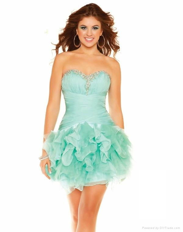 Sexy Blue Ball Gowns Short Prom Dresses Homecoming Dress 1