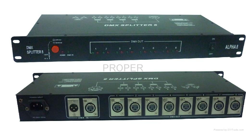 8路DMX信号分配器 - PR-208A - PROPER (中