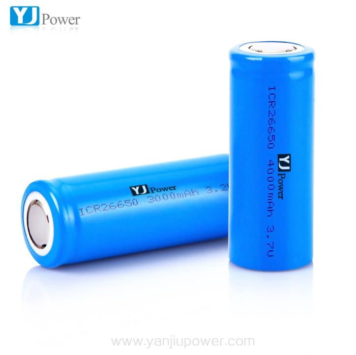 3.7V Cylindrical li-ion battery 26650 with 3000m