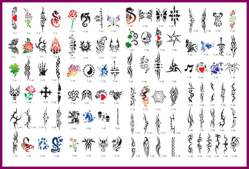 stencils airbrush tattoo 100 desing vinyl reusable 2