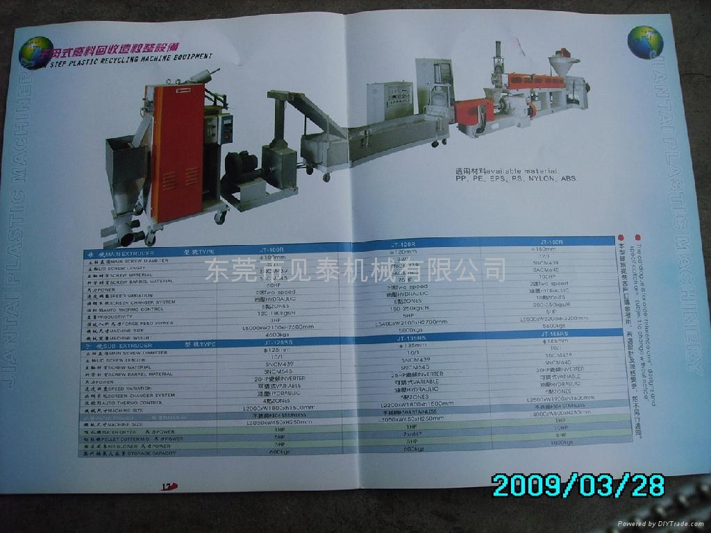 子母式塑膠廢料回收造粒機(jī)
