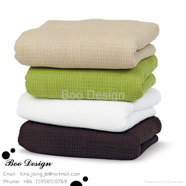 Soft Cotton Waffle Knit Hospital Bed Throw Blanket BKCW001 Boo