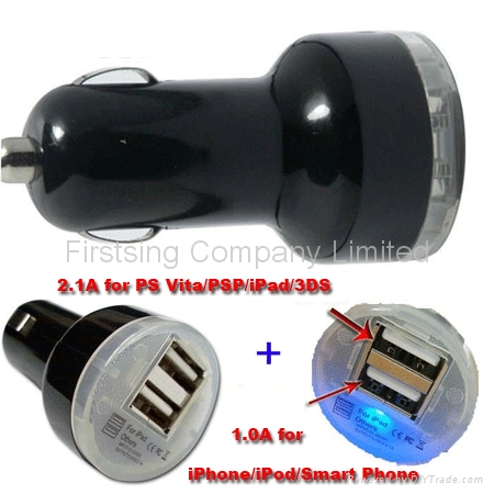 FS00158 2.1A AX3117 Dual USB Car Charger for PS Vita 3DS iPad iPhone Android FS00158 2.1A AX3117 Dual USB Car Charger for PS Vita 3DS iPad iPhone Android
