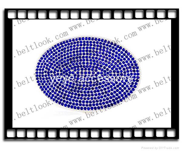 oval shape rhinestone belt buckle 1