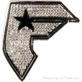 rhinestone F belt buckle 1