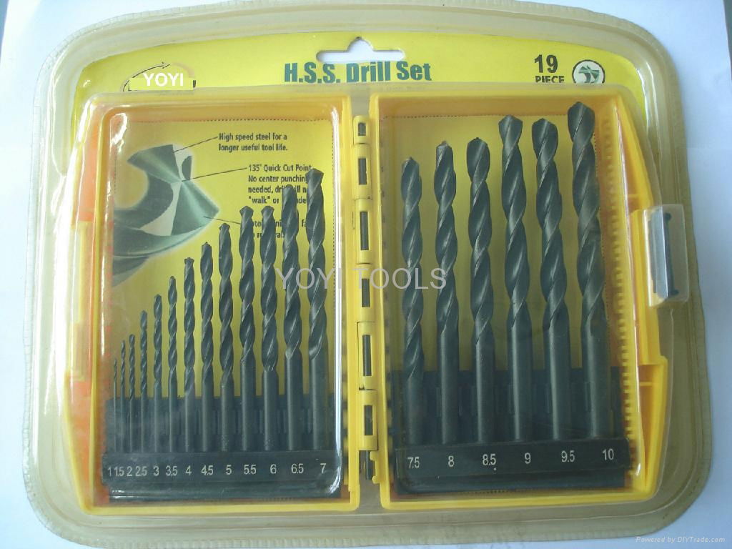 19pcs hss drills with double blister card - YY-H1