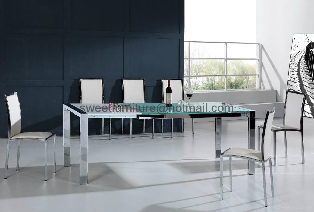 Modern Glass Dining Table Extension