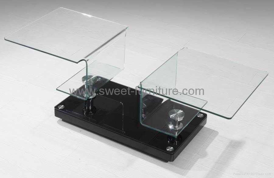 Extension curved glass coffee