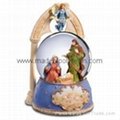 christian snow globes nativity music box globe