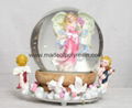 polyresin/polystone angel snow ball,snowglobe