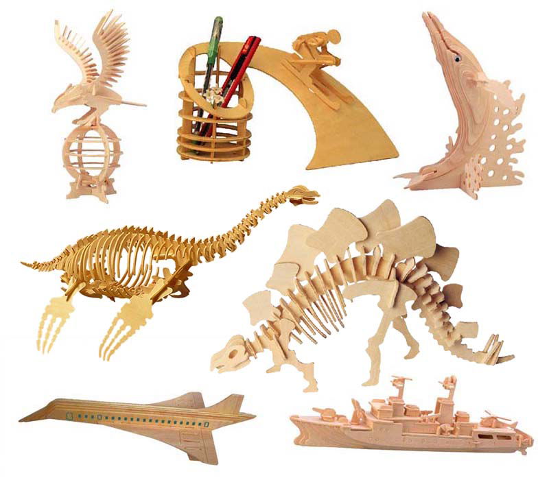 Wooden 3D Puzzle Pieces