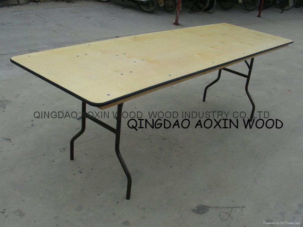 Wood Folding Table and Chairs