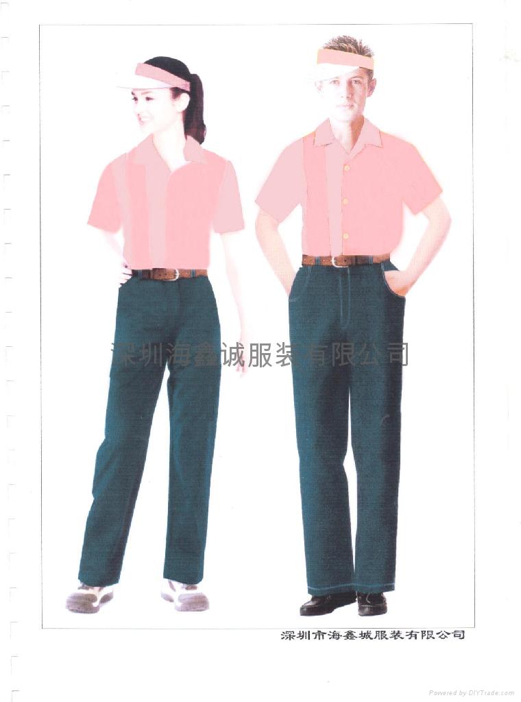 快餐厅男女服务员工装三件套 - 02 - 深圳海鑫诚