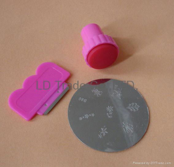 nail art at home. Stamping nail art kit