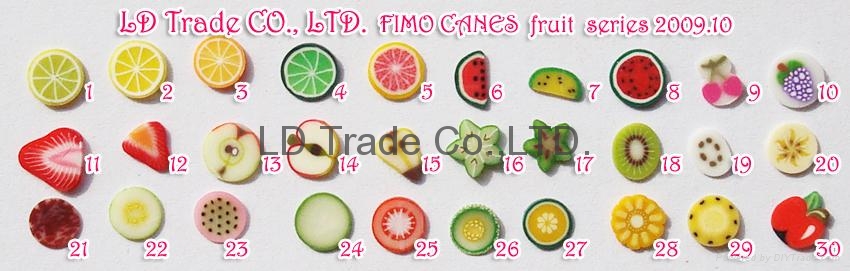 5mm FIMO canes (slices)-Fruit Slices Of Fruit. 5mm FIMO canes (slices)-Fruit