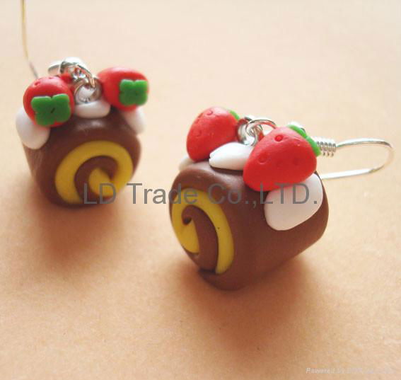 FIMO polymer clay charm mini food candy hamburger cake bread