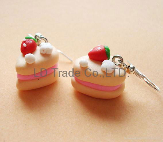 FIMO polymer clay charm mini food candy hamburger cake bread