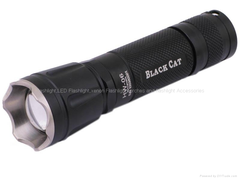 BLACK CAT HW-06 Adjustable Focus Zoom CREE Q5 Led Flashlight Torch BLACK CAT HW-06 Adjustable Focus Zoom CREE Q5 Led Flashlight Torch