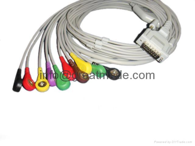 席勒心电图机导联线, 扣式 - EC010E (中国 广东