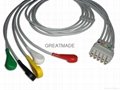 GE- Marquette 411200-003 5-Lead IEC Snap Leadwires 