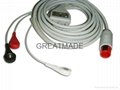 Compatible with Bionet one piece Cable with 3-lead AHA Snap leadwires 