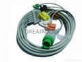Mennen One Piece 5-Lead cable with IEC grabber  leadwires 
