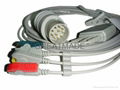 Nihon Kohden 11pin one  piece ecg cable with leadwires 