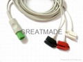 HELLIGE integrated cable with 3-lead grabber leadwires   