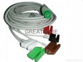 Fukuda integrated cable with 5-lead AHA grabber   leadwires  