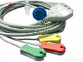 Datex one piece cable with 3-Lead,Grabber , IEC leadwires 